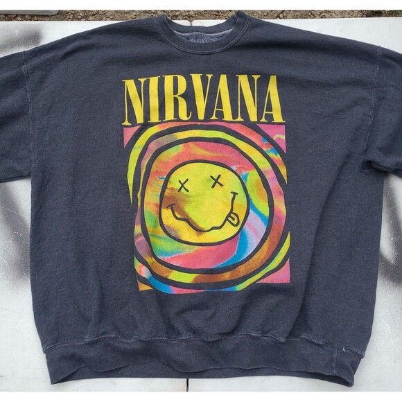 Nirvana Crewneck Oversized Sweatshirt Official Merch Grunge - Picture 1 of 9